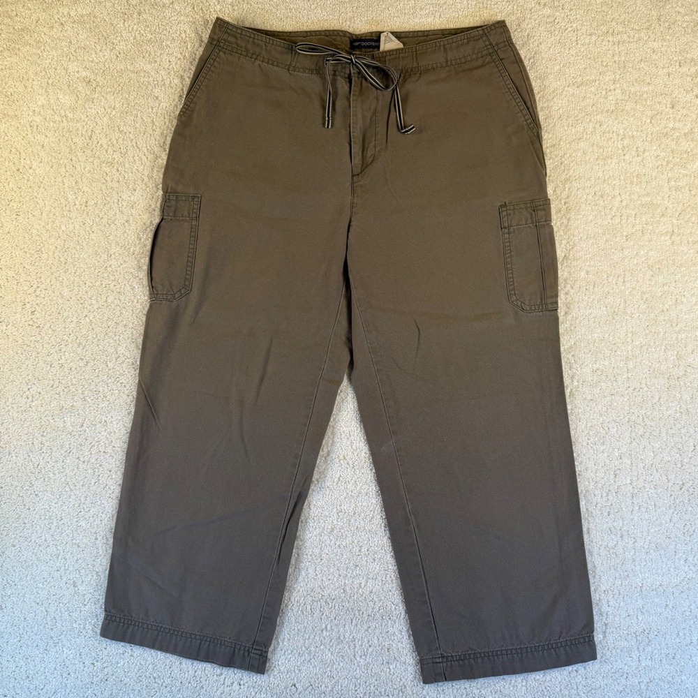 VTG, Y2K Dockers Womens SZ 10 Cargo Pants Khaki Drawstring Utility Casual Cotton